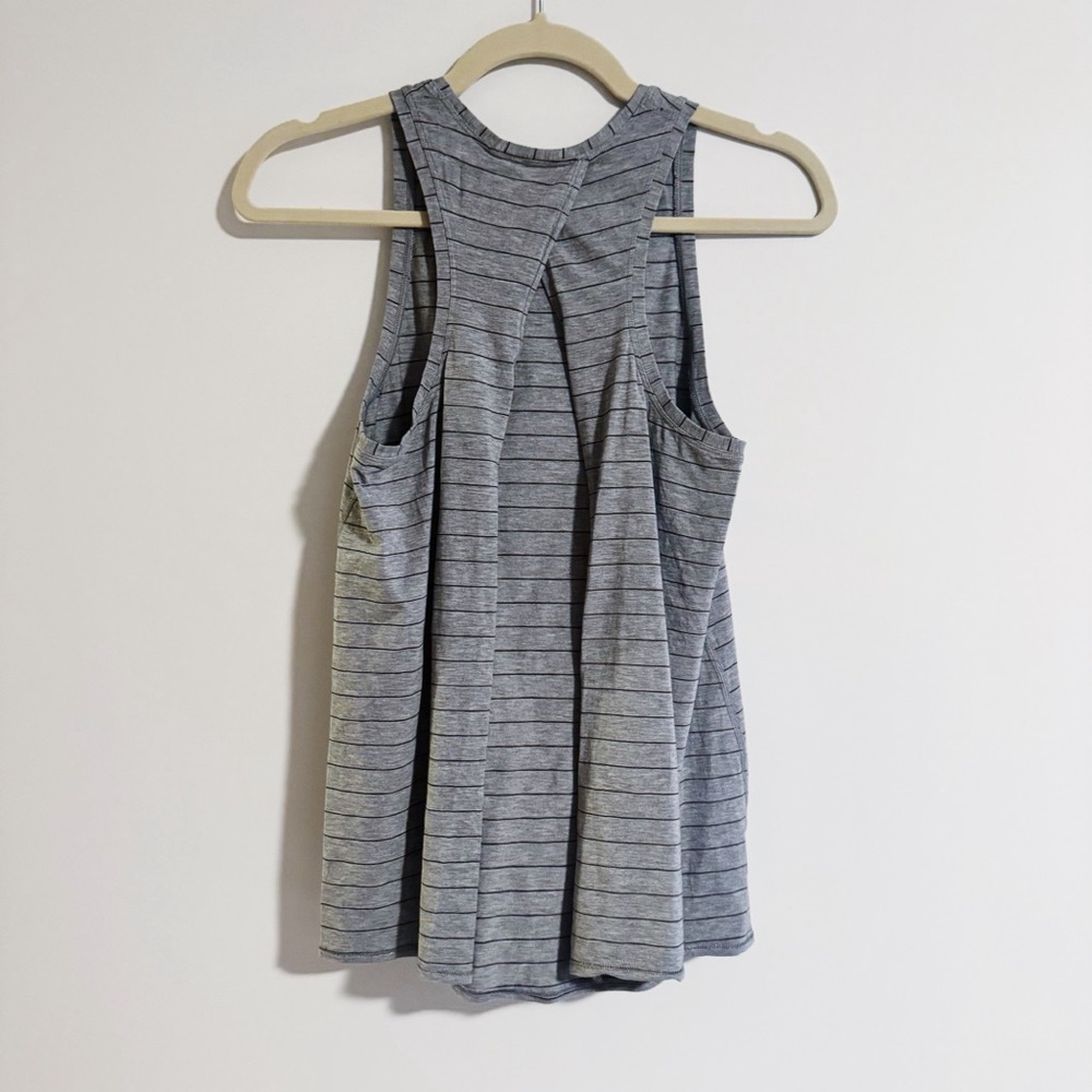 Lululemon - Grey and Black Striped All Tied Up Tank - Picture 4 of 9